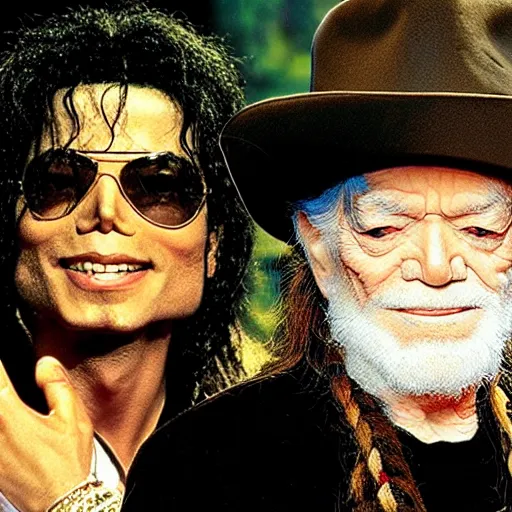 Image similar to album cover for michael jackson and willie nelson's christmas album