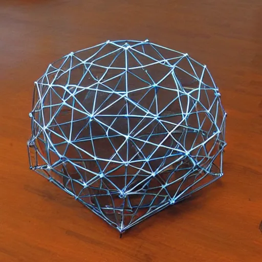 Prompt: artwork of a wireframe dodecahedron