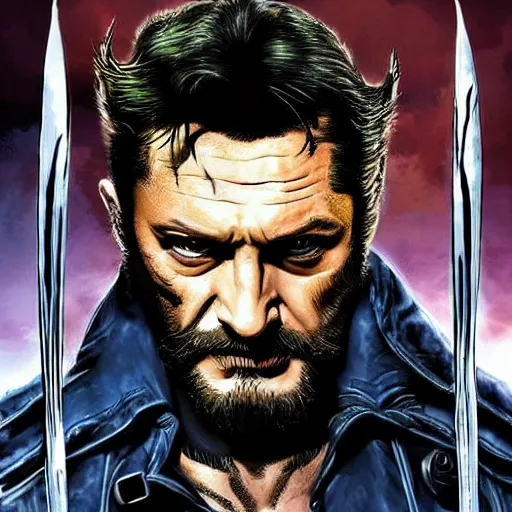 Image similar to tom hardy as wolverine from x - men digital art 4 k detailed super realistic