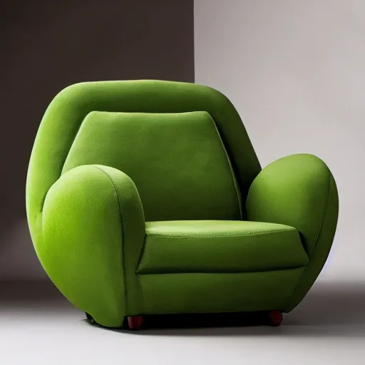 Prompt: an armchair that looks like an avocado