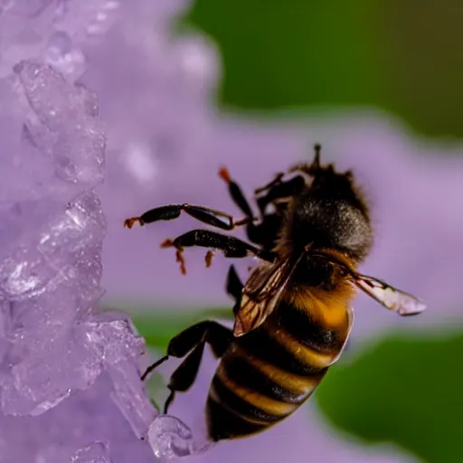 Image similar to a bee frozen in ice