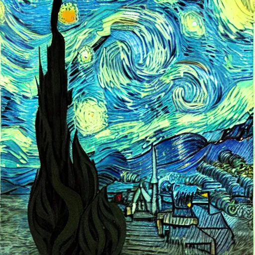 Image similar to A horrendous necktie depicting horrors beyond comprehension, Van Gogh, 8k, volumetric surroundings, pathos