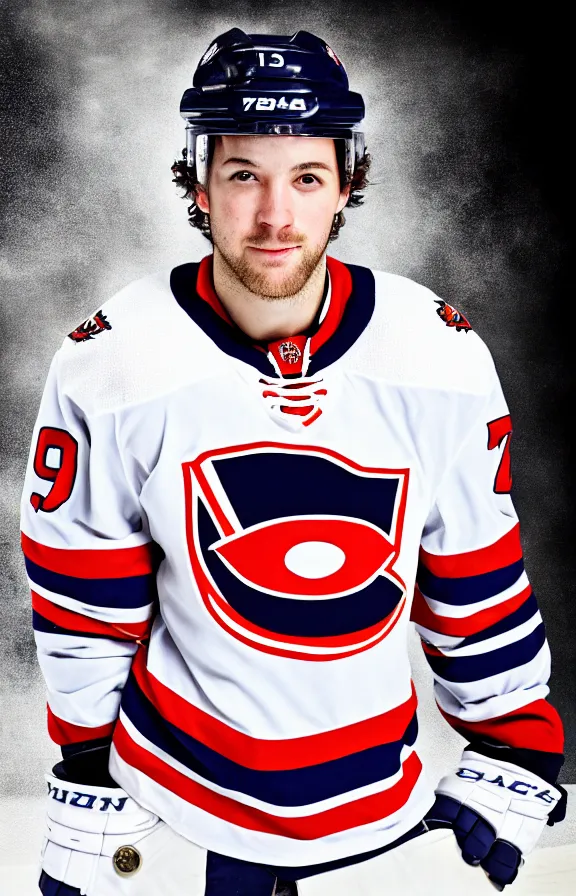 Prompt: nhl player portrait 4 k photography