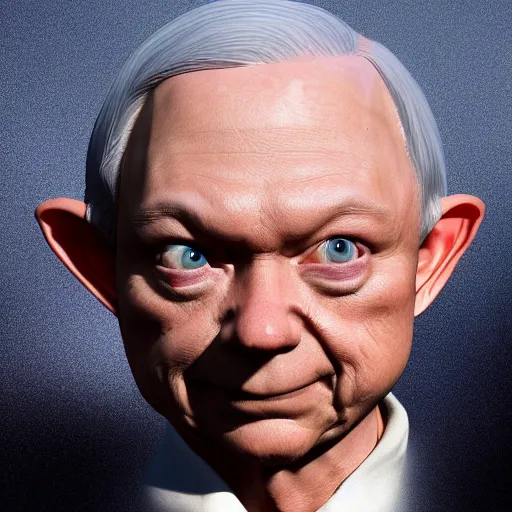 Image similar to Jeff Sessions that looks like Gollum, medieval fantasy, digital art, 8k resolution, artstation