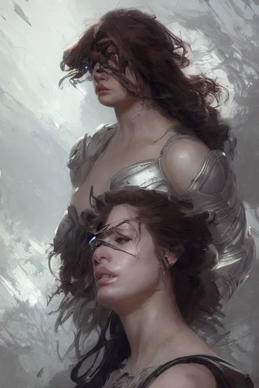 Prompt: Portrait of Ashley Graham, white, marvel comics, dark, intricate, highly detailed, smooth, artstation, digital illustration by Ruan Jia and Mandy Jurgens and Artgerm and Wayne Barlowe and Greg Rutkowski and Zdislav Beksinski