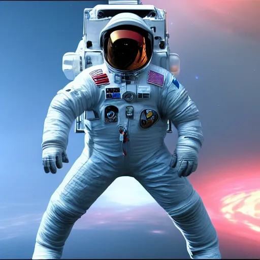 Prompt: STEVEN SEGAL ASTRONAUT MOVIE SCREENSHOT 8K RAY TRACING, SOLARIZATION, BLOOM FX, AMBIENT OCCLUSION EXAGGERATED OCTANE AND REDSHIFT RENDER