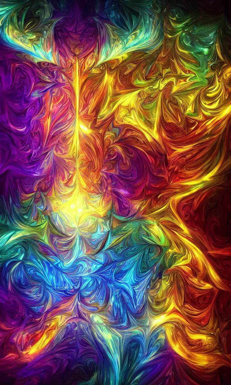 Image similar to light fractal caustics. vivid. artgerm. digital art. trending on artstation. 8k resolution.