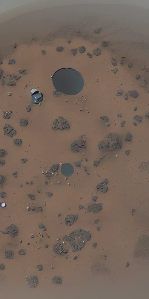 Image similar to concept art, bird's - eye view, mars base complex at the bottom of the crater, high detail, 8 k, octane rendering, unreal engine.