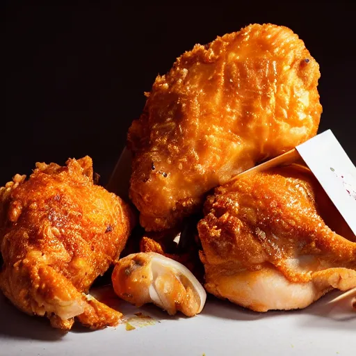 Image similar to kfc original recipe chicken, fresh, hot and juicy, 8 k high resolution, studio lighting