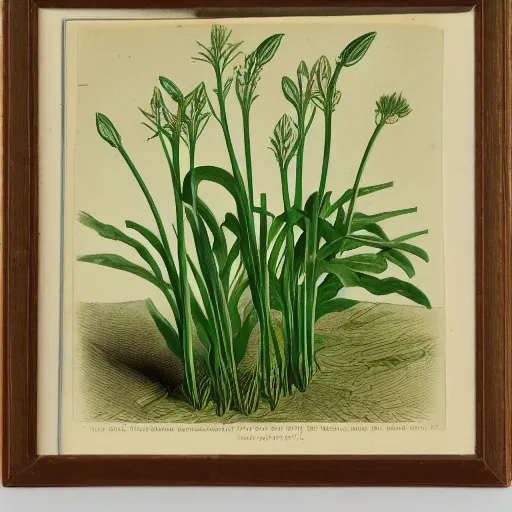 Image similar to wild garlic, 1 9 th century nature illustration