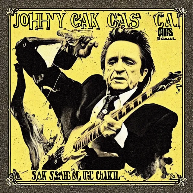 Image similar to album cover for Johnny Cash: The Snake Oil Tapes, album art by Snake Oil Sam, snake 'er up