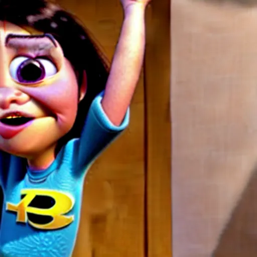 Image similar to pixar character transgender woman with down syndrome