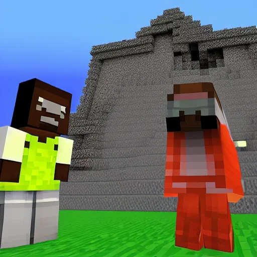 Prompt: snoop dogg smoking weed in minecraft