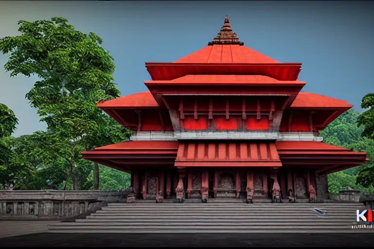 Image similar to beautiful kamakhya temple, Guwahati, Hindu archiitecture, Vue 3d render, v-ray, unreal engine, HDR cinematic lighting, wide angle shot, 8K textures, high resolution, a lot of details