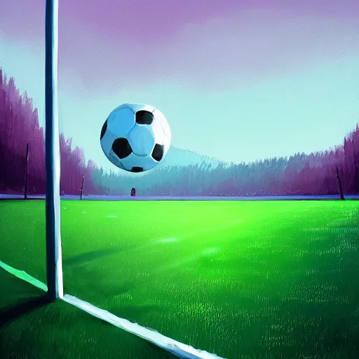 Image similar to soccer ball by alena aenami and annato finnstark