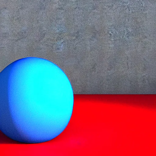 Prompt: a blue sphere on top of a red cube, 3d rendering, blender