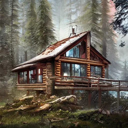 Image similar to a cabin in the woods by Klaus Wittmann