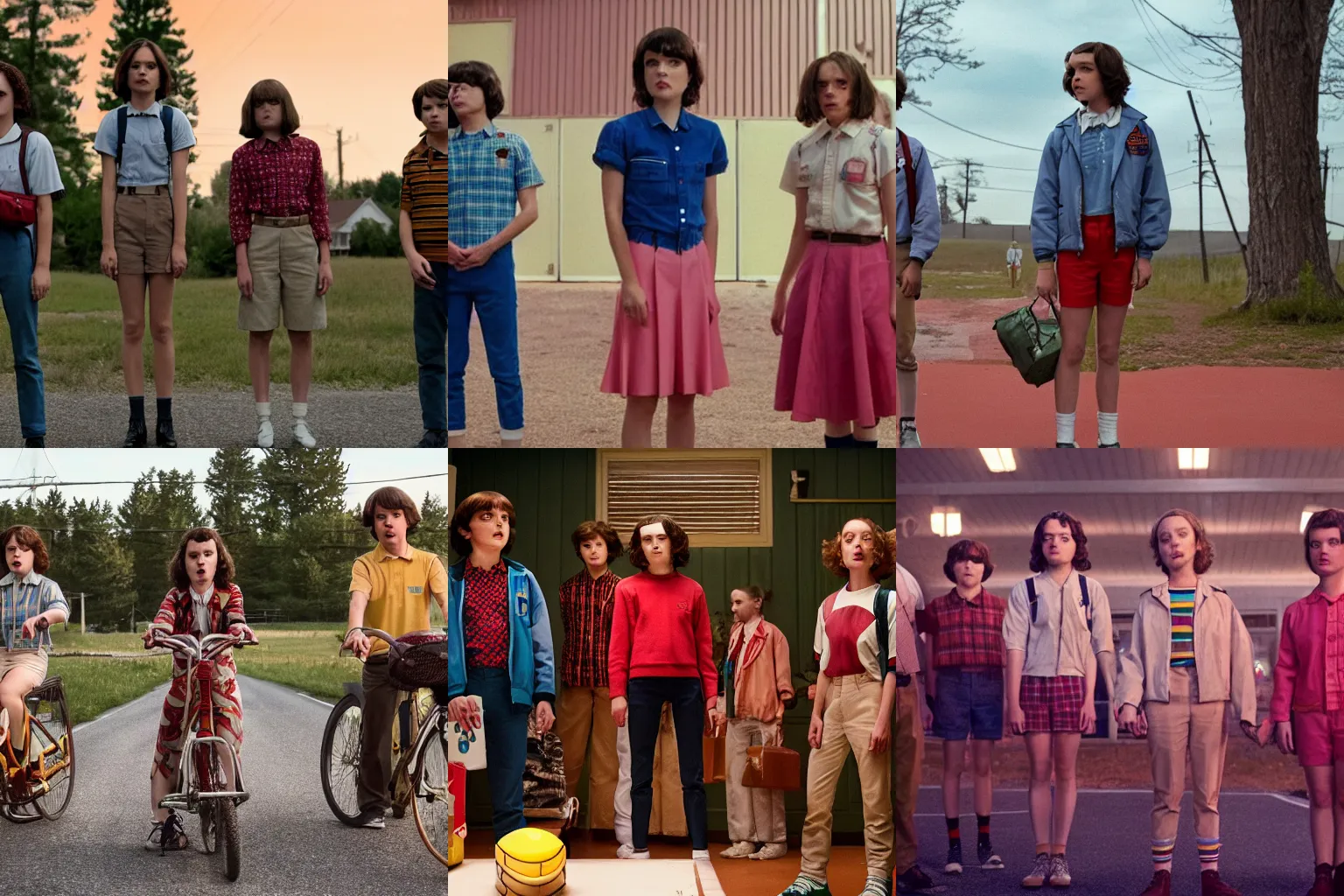 Prompt: a still photo from an episode of stranger things as directed by wes anderson