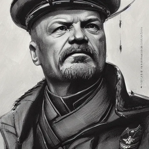 Prompt: vladimir lenin as holy god emperor of mother russia, colourised, face portrait, epic, military art, fantasy, dieselpunk, hd shot, digital portrait, beautiful, artstation, comic style, by artgerm, guy denning, jakub rozalski, magali villeneuve and charlie bowater