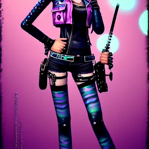 Image similar to a beautiful ramona flowers wearing punk fashion with head tilted back, focus close on eyes realistic skin texture, eighties holographic art by ilya kuvshinov monet range murata artgerm katsuhiro otomo norman rockwell, highly detailed intricately sharp focus, bedroom eyes trending on pinterest vogue italia unreal engine 5, 4 k uhd image