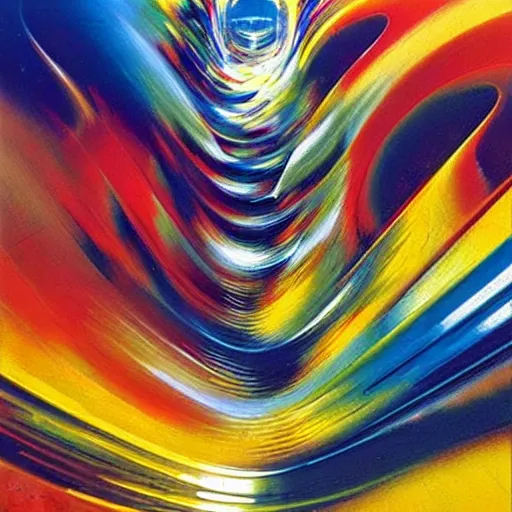 Image similar to abstract art representing momentum, oil painting by john berkey and gabriel dawe, masterwork