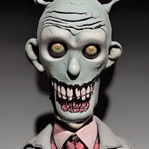 Prompt: Dunwhich horror by Tim Burton and Mike mignola, claymation, stop motion, depth of field, 35mm, 1.2 fl, close up, 4k, hyper realistic, atmospheric, Arnold render