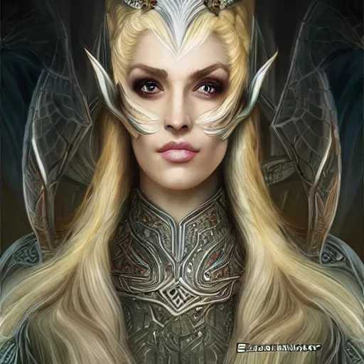 Image similar to elven queen wearing transparent silk character portrait by magali villeneuve, fantasy, dungeons & dragons, beautiful, artstation contest winner, detailed