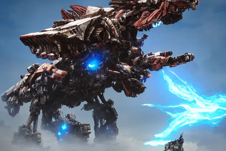 Image similar to stormbird machine mecha animal beast robot of horizon forbidden west horizon zero dawn bioluminiscence global illumination ray tracing hdr fanart arstation by sung choi and eric pfeiffer and gabriel garza and casper konefal