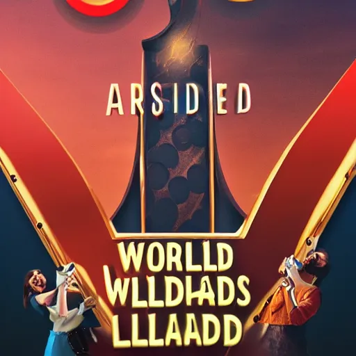 Prompt: a logo of studio movie called worldslands