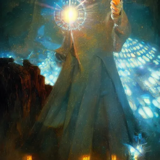 Prompt: david bowie as doctor who, radiant light, caustics, heroic, bright iridescent light, by gaston bussiere, bayard wu, greg rutkowski, maxim verehin