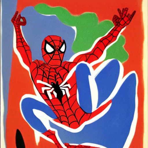 Prompt: spiderman henri matisse painting