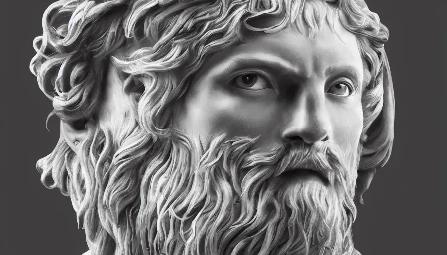 Image similar to The greek god of music, beautiful realistic artwork on artstation