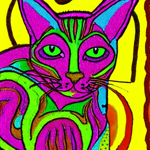 Prompt: A cat, psychedelic