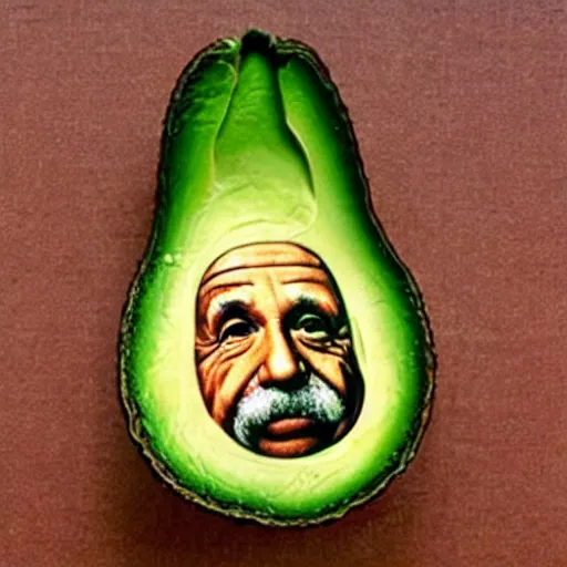 Image similar to einstein inside an avocado