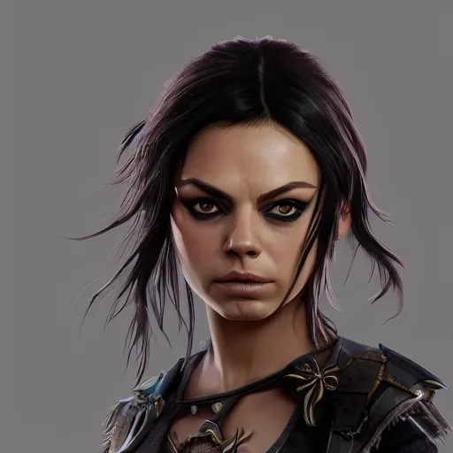 Image similar to Mila Kunis as a demon slayer, digital art, highly detailed, award winning, concept art, intricate, sharp focus, masterpiece, Trending on Artstation HQ, unreal engine 5, 4K UHD image