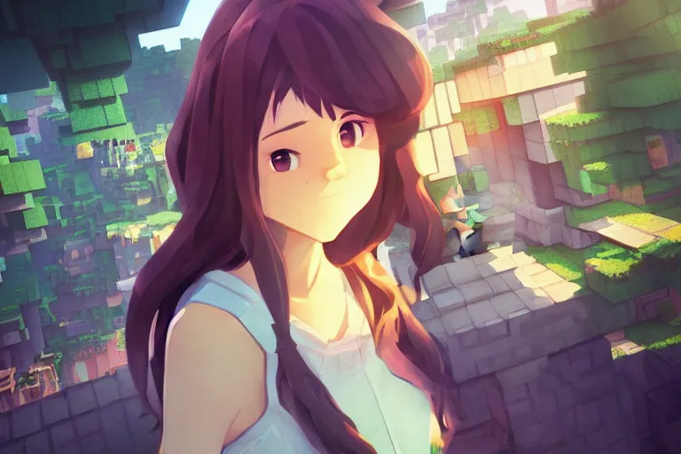 Prompt: minecraft girlfriend, scenic full shot, ambient lighting, detailed face, by makoto shinkai, stanley artgerm lau, wlop, rossdraws