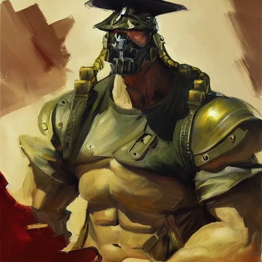 Prompt: greg manchess portrait painting of general morden from metal slug, medium shot, asymmetrical, profile picture, organic painting, sunny day, matte painting, bold shapes, hard edges, street art, trending on artstation, by huang guangjian and gil elvgren and sachin teng