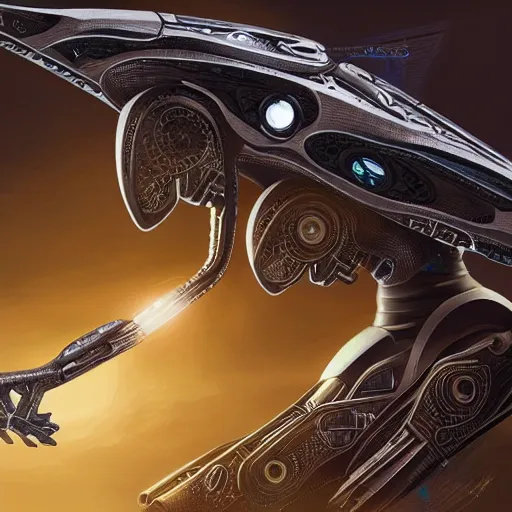 Prompt: a highly detailed painting of an alien multi tool with intricate futuristic gadgets in a sleek design, futuristic tech, alien knowledge, specialized tools, 8 k, 4 k, highly detailed, sharp