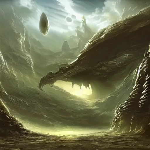 Image similar to amazing alien sci - fi landscape by pennington, bruce, arstation