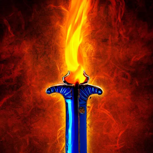 Prompt: sword made of fire, colorful, beautiful, 4k