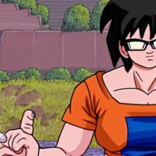 Image similar to Tina Belcher making kame hame ha in Dragon Ball Z