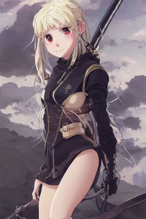 Prompt: baroque oil painting character ln illustration concept art lotr anime key visual, young female nazi maid bikini, long flowing blonde hair blue eyes, symmetrical perfect face fine detail delicate features quiet gaze, full black military uniform, gapmoe kuudere bokeh, trending pixiv fanbox, hell, fire, by greg rutkowski makoto shinkai takashi takeuchi studio ghibli