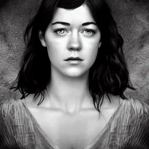 Prompt: a masterpiece portrait photo of a beautiful young woman who looks like a demonic mary elizabeth winstead, symmetrical face