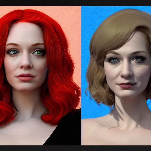 Prompt: christina hendricks as ole characters, 3 d render, blender,