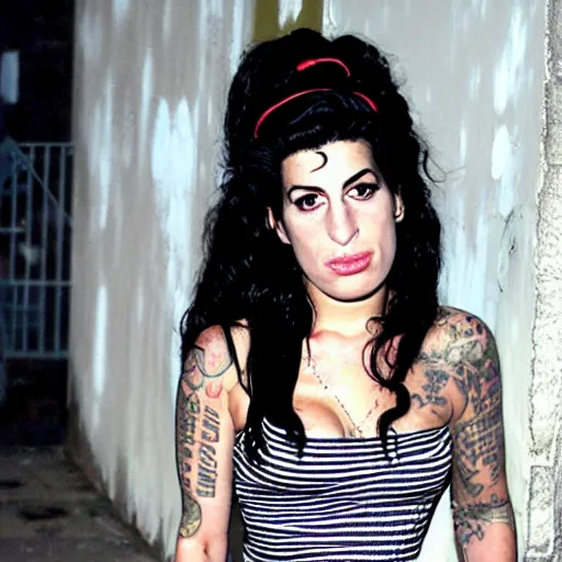 Prompt: amy winehouse outside ” club - 2 7 ”