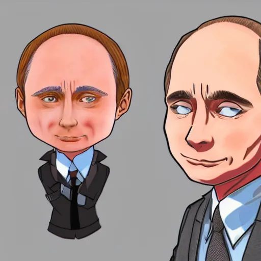 Image similar to Anime style Putin with blushes