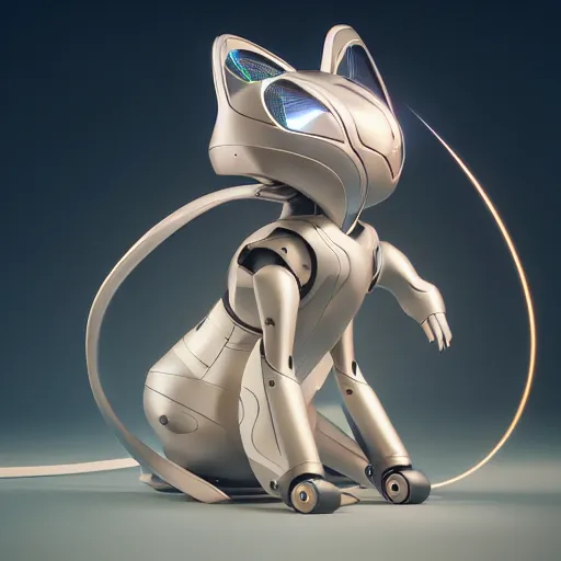 Image similar to product photo of a futuristic stylized pet robot by artgerm and greg rutkowski and alphonse mucha, zaha hadid, kitten puppy teddy mix, super cute, awww, volumetric light, detailed, octane render, midsommar