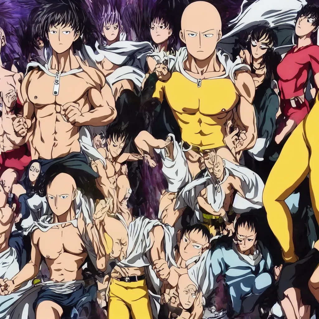 ripped shirtless saitama one punch man instagram, Stable Diffusion