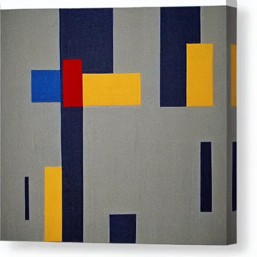 Image similar to abstract art of time based on 1 + 1 = 2 by le corbusier, very detailed flax canvas silk print