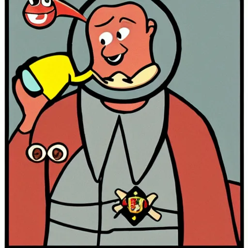 Image similar to humorous illustration of turbo pope